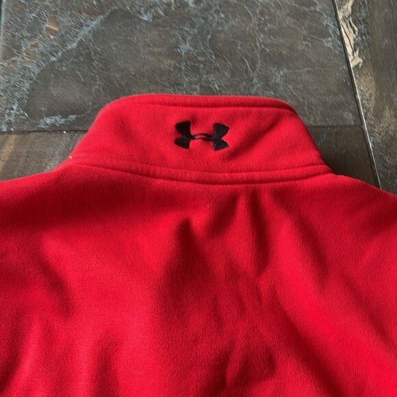 Under Armour Mens Heavy Performance Fleece 1/4 Zip Red and Black size Med - Picture 6 of 11